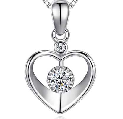 Buy Center Heart Pendant Necklace - Elegant Couple Clavicle Chain - Buy Center
