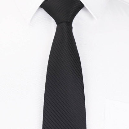 Stylish Dark Striped Tie - 8CM Polyester Hand Tie for Business Wear - Buy Center