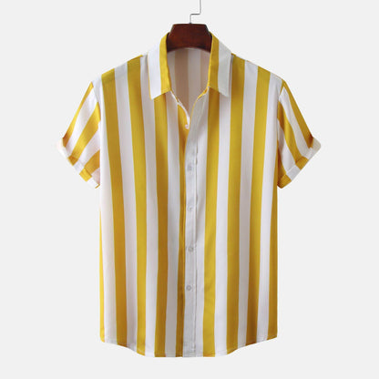 Men's 3D Printed Short Sleeve Shirt - Casual Cotton Blend Cardigan 2025 - Buy Center