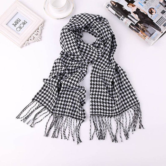 Men's English Plaid Faux Cashmere Scarf - Stylish & Warm Accessory - Buy Center