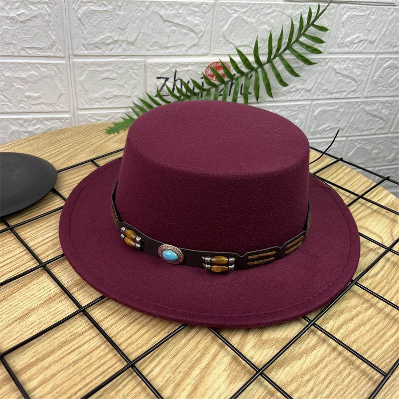 British Retro Woolen Wide Brim Hat - Stylish Fedora for All Ages - Buy Center