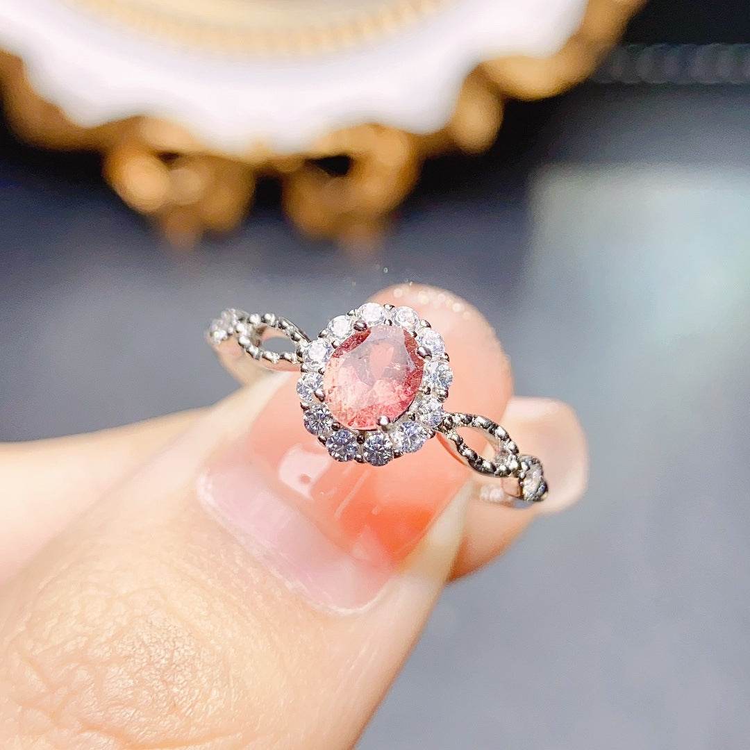 Buycenter Natural Tourmaline Ring - S925 Silver Female Jewelry - Buy Center