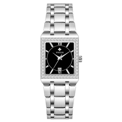 Grip Love Square Steel Band Watch - Waterproof Quartz Stylish for Women - Buy Center