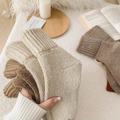 Women's Thick Fluffy Loop Socks - Cozy Black, Beige, Khaki Styles - Buy Center