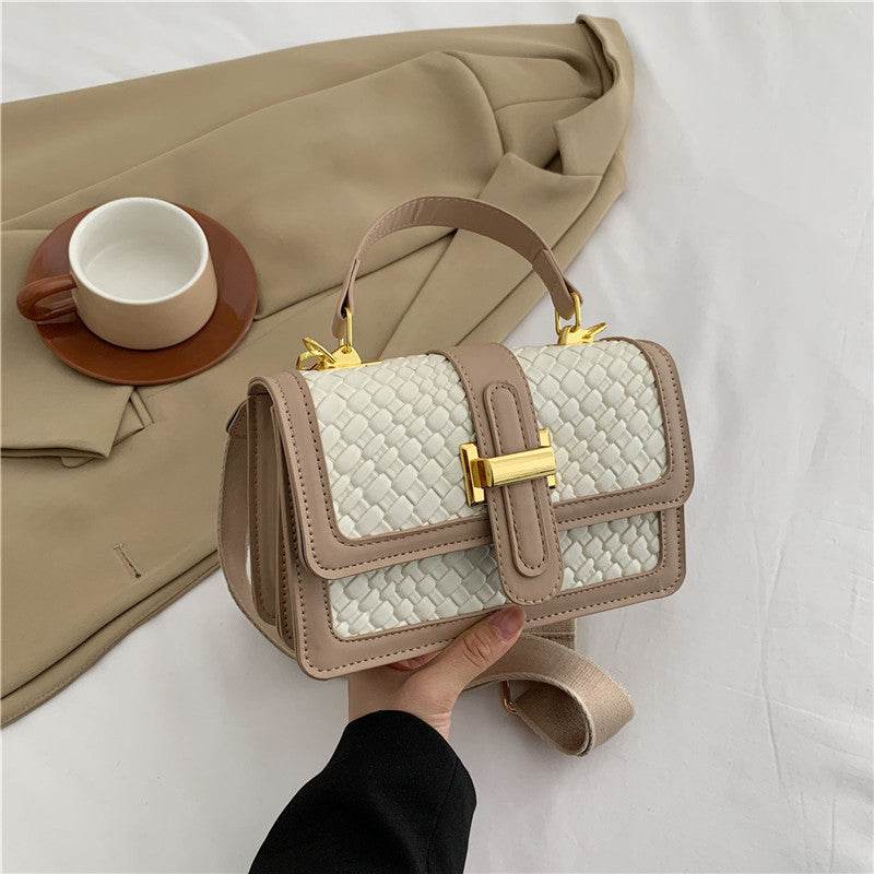Woven Solid Color Crossbody Bag - Stylish Small Square Clutch 2025 - Buy Center