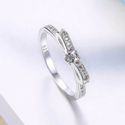 Buy Center 925 Sterling Silver Bowknot Crystal Ring - Stylish for Women - Buy Center