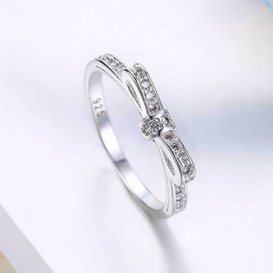 Buy Center 925 Sterling Silver Bowknot Crystal Ring - Stylish for Women - Buy Center