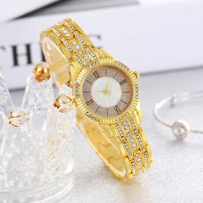 Buycenter Luxury Women's Bracelet Set - Diamond-Embedded Quartz Watch - Buy Center