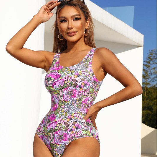 Floral Backless One-Piece Swimsuit - Sexy Style for Summer Swim - Buy Center