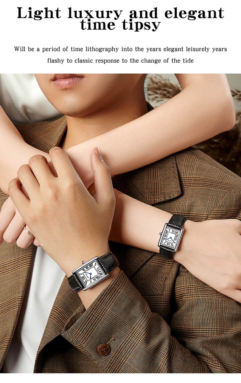 Roman Scale Waterproof Couple Watch - Trendy Fashionable Accessory 2025 - Buy Center