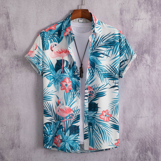 Trendy Men's Hawaiian 3D Printed Shirt - Short-Sleeved Cardigan Style - Buy Center