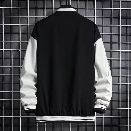 Junior High School Baseball Jacket - Stylish Black & White Hong Kong Design - Buy Center