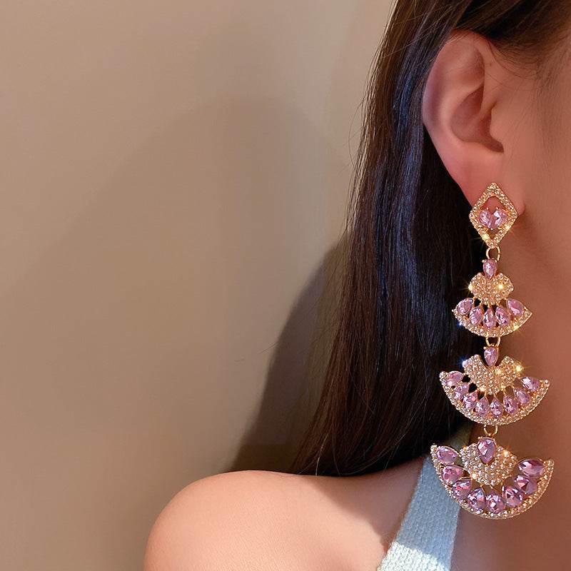 Buy Center 925 Silver Diamond Fan Earrings - Ethnic Style Fashion Design - Buy Center