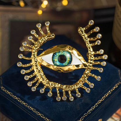 Retro Devil's Eye Brooch - Fashionable European & American Design Accessory - Buy Center