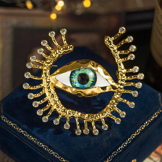 Retro Devil's Eye Brooch - Fashionable European & American Design Accessory - Buy Center