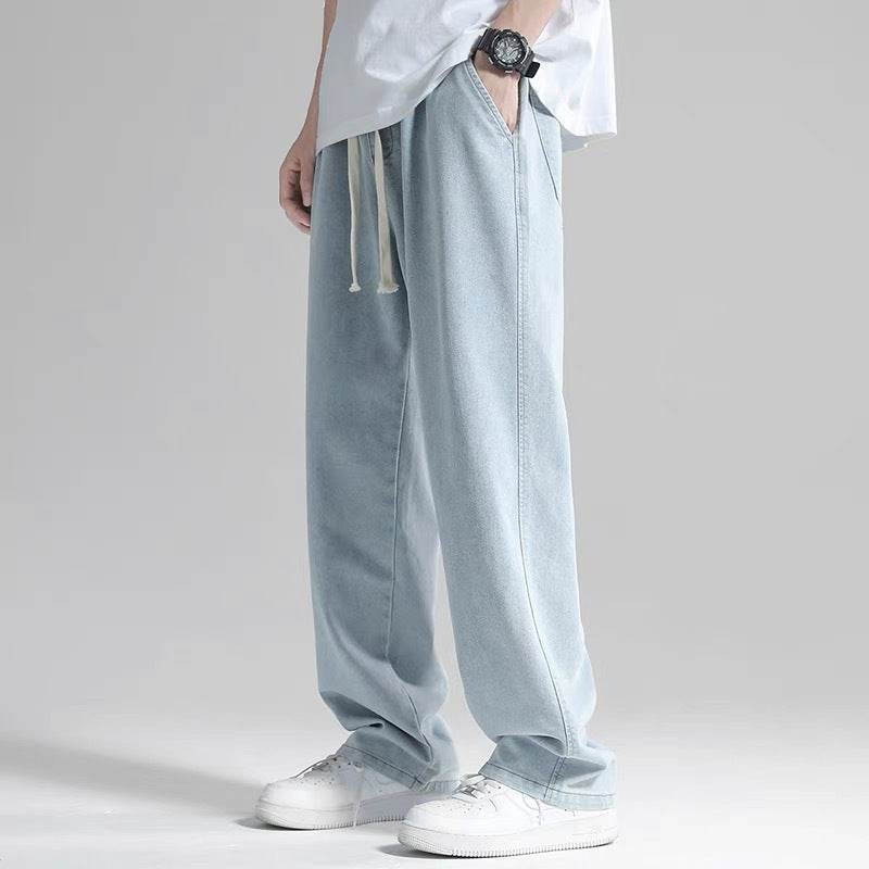 Men's Loose Wide Leg Straight Jeans - Cotton Casual Denim Pants - Buy Center