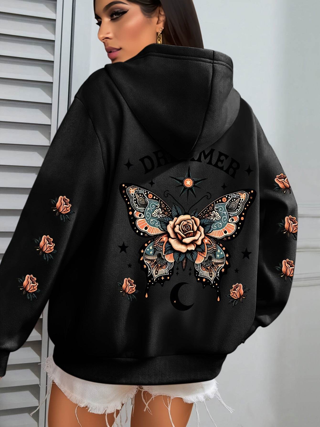 Women's Casual Letter Print Hoodie - Stylish Loose Fit & Drawstring - Buy Center