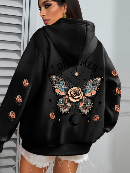 Women's Casual Letter Print Hoodie - Stylish Loose Fit & Drawstring - Buy Center