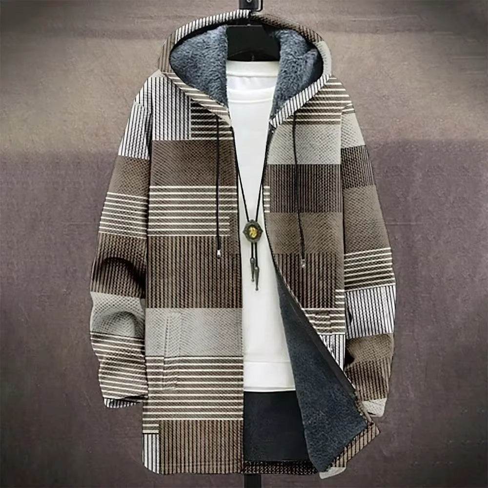 Stylish Digital Printed Men's Trench Coat - Trendy Mid-Length Cardigan - Buy Center