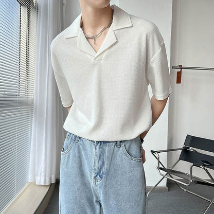 Buycenter Plain Short Sleeve Polo - Loose Fit for Teenagers - Summer Style - Buy Center
