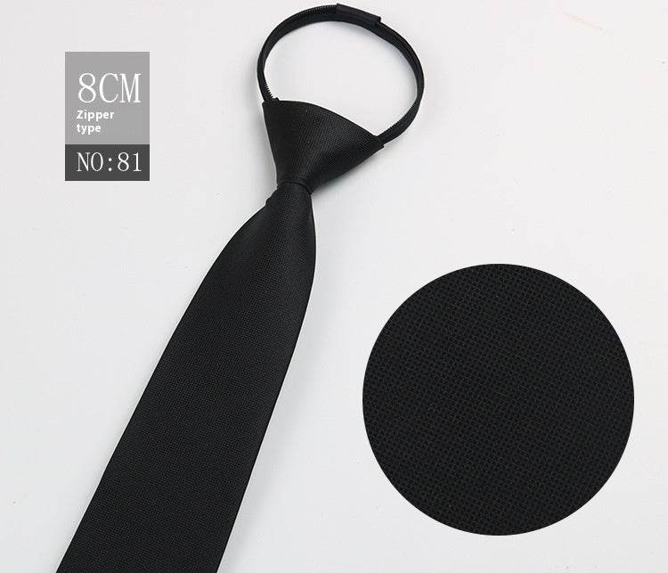 Black Striped Blue Business Tie - Lazy Zip Closure for Easy Wear - Buy Center