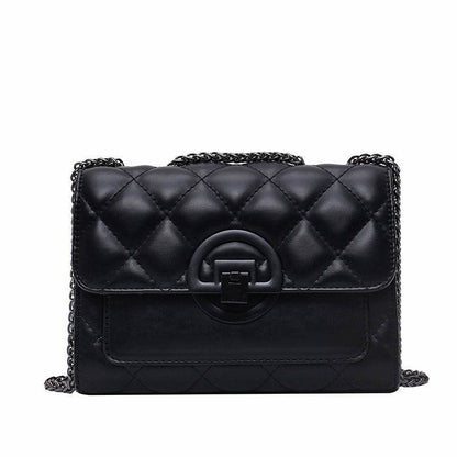 Hong Kong Style Women's Crossbody Bag - Soft PU, Diamond Pattern Design - Buy Center