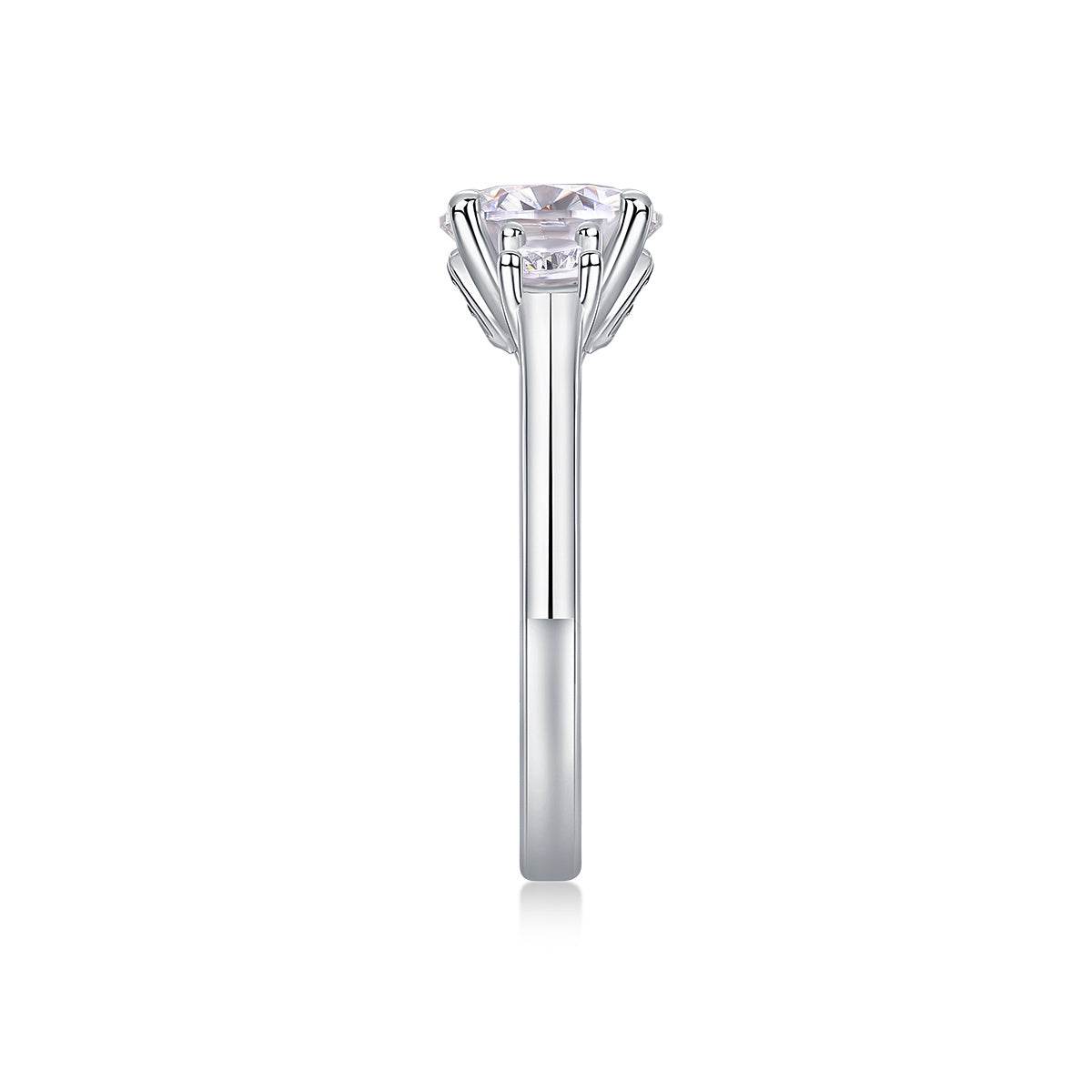 Buycenter Moissanite Silver Ring Set - Luxury Fashion with Large Diamonds - Buy Center