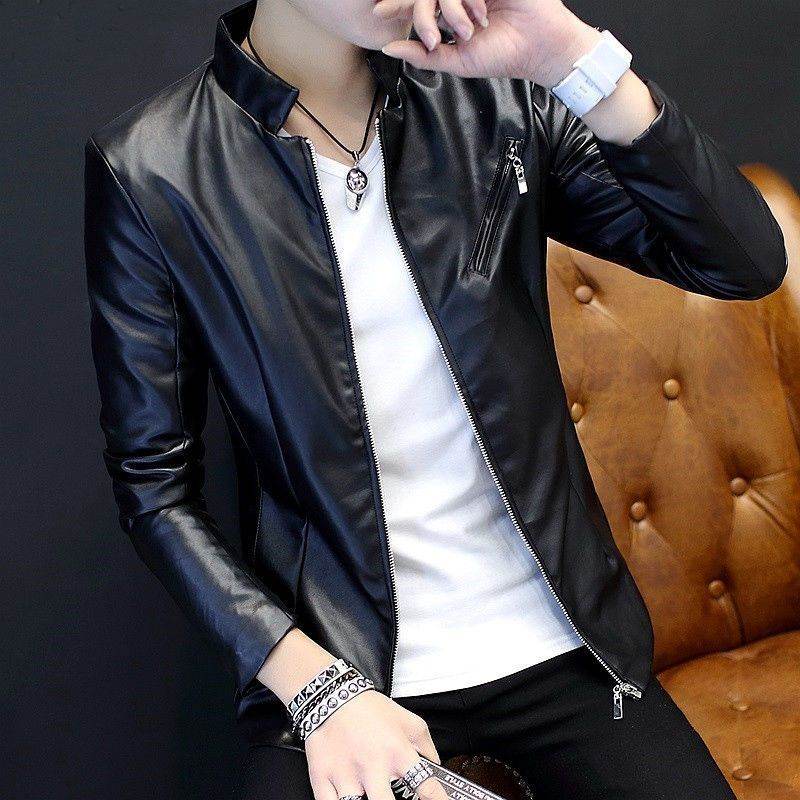 Trendy Youth Genuine Leather Jacket - Stand Collar, Fleece Option Available - Buy Center