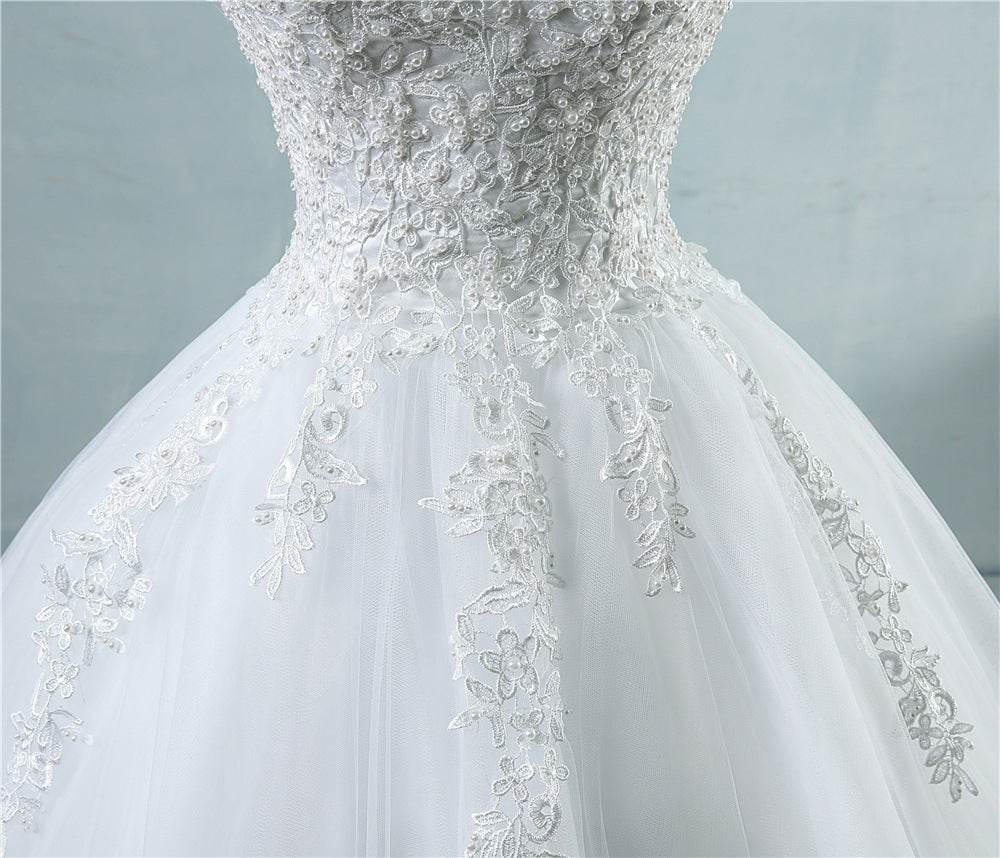 Elegant High Waist Wedding Dress - Deep V-Neck & Princess Skirt Style - Buy Center