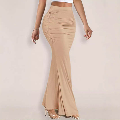 Sexy Slim Hip Pleated Long Dress - European & American Style Fashion - Buy Center