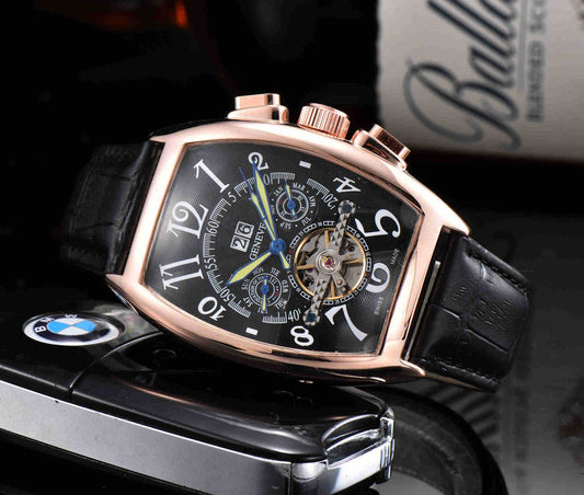 Buy Center Men's Mechanical Business Watch - Wooden Barrel, Sapphire Crystal - Buy Center