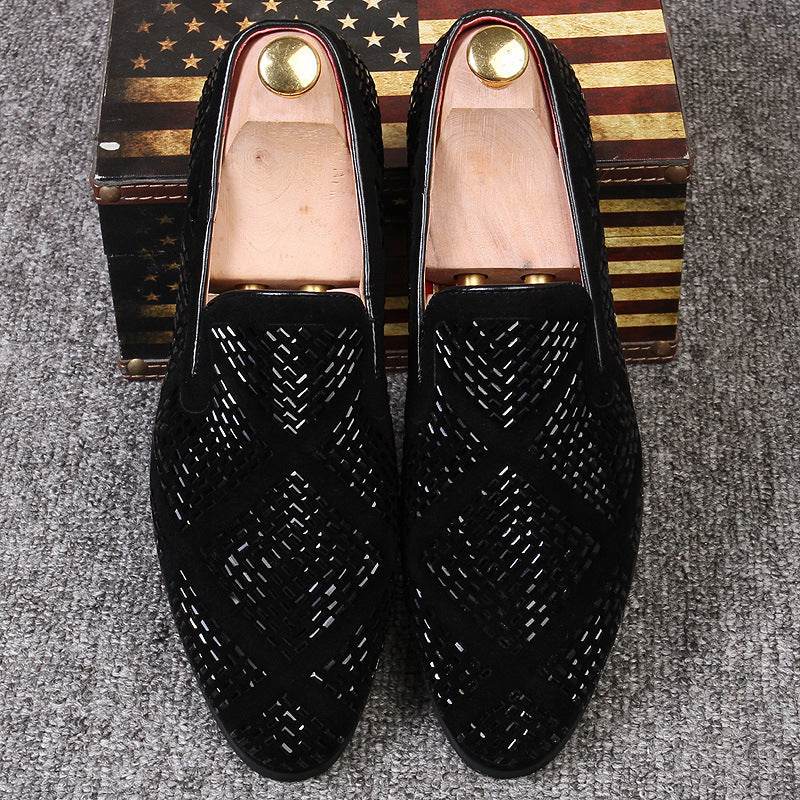 Men's Black Paillette Casual Shoes - Stylish Pointed Toe Design 2025 - Buy Center