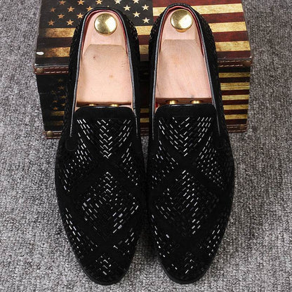 Men's Black Paillette Casual Shoes - Stylish Pointed Toe Design 2025 - Buy Center