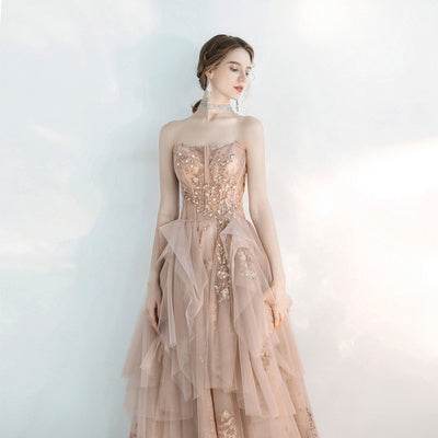 Buycenter Toast Dress - Elegant Beaded Evening Dress for Weddings & Events - Buy Center