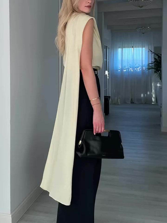 Buycenter Elegant Sleeveless Tank Top - Solid Color, Cotton-Linen Blend - Buy Center