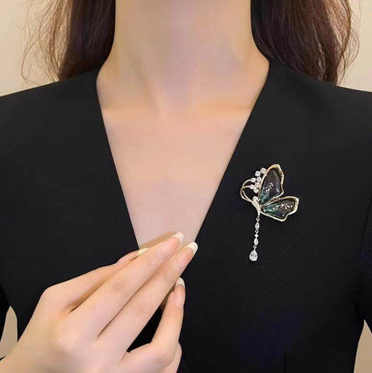 Buycenter Translucent Butterfly Tassel Brooch - Elegant Gift for Weddings - Buy Center