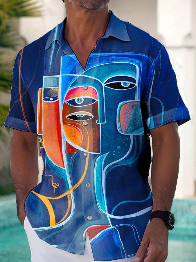 Stylish Men's Printed Shirt - Loose Fit & Casual Short Sleeve Top - Buy Center