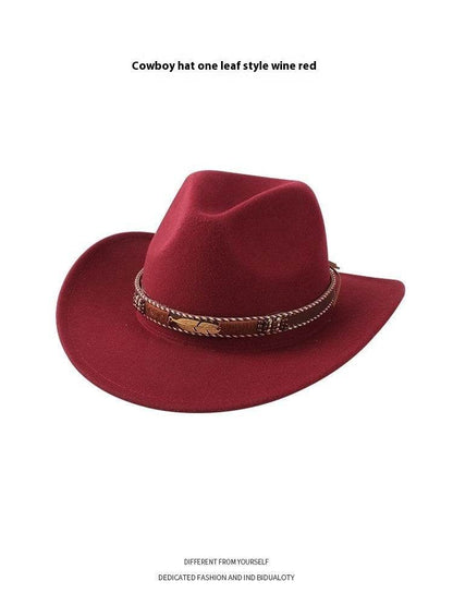 European & American Woolen Cowboy Hat - Stylish Adjustable Fit for All - Buy Center
