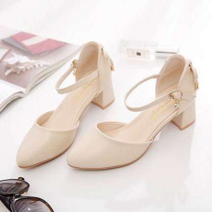 Buycenter Women's Closed Toe High Heels - Stylish Chunky Heel Pumps - Buy Center