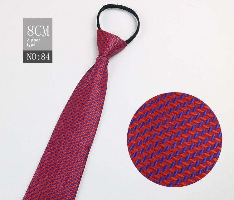 Black Striped Blue Business Tie - Lazy Zip Closure for Easy Wear - Buy Center