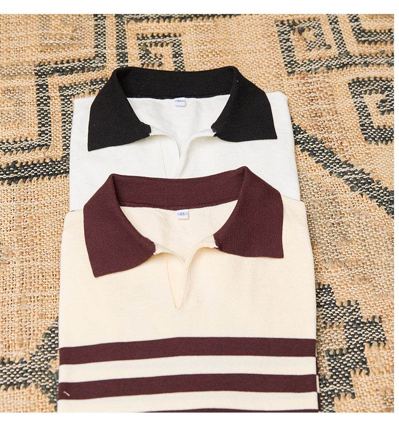 Slim Fit Lyocell Polo Shirt - Breathable Striped Short Sleeve Style - Buy Center