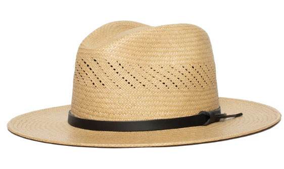 Striped Bow Flat-Brimmed Jazz Straw Top Hat - Adjustable & Stylish Sun Protection - Buy Center
