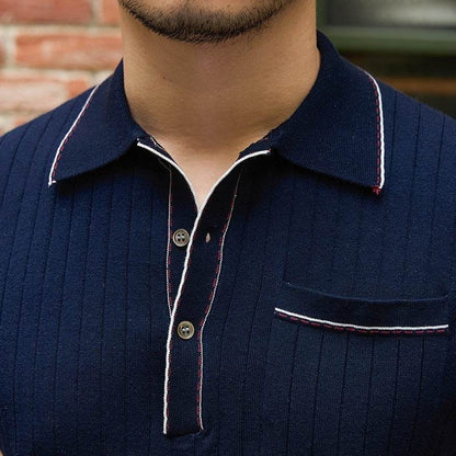Buycenter Casual Short-Sleeved T-Shirt for Men - Navy Blue & White - Buy Center