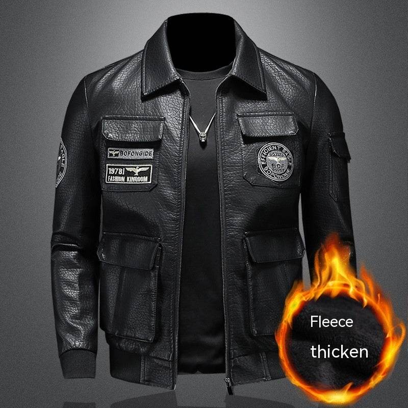 Casual Slim Fit Men's Leather Coat - Premium PU Leather for Winter Style - Buy Center
