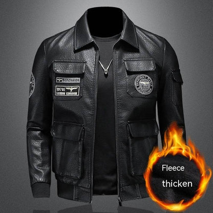 Casual Slim Fit Men's Leather Coat - Premium PU Leather for Winter Style - Buy Center