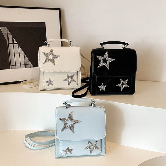 Buycenter Women's Sequin Star Backpack - Fashionable PU & Wear-Resistant - Buy Center