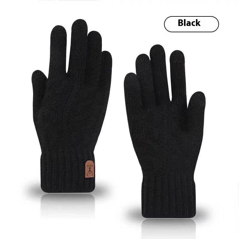 Men's Cold-Proof Woolen Gloves - Stylish Touch Screen & Non-Slip Design - Buy Center