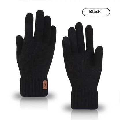 Men's Cold-Proof Woolen Gloves - Stylish Touch Screen & Non-Slip Design - Buy Center