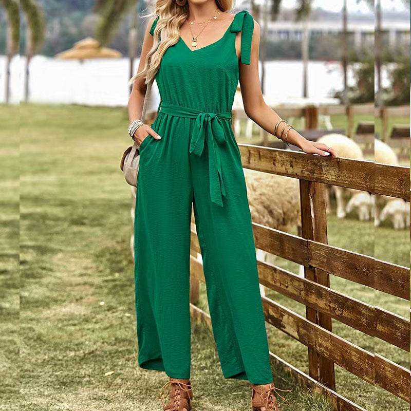 Elegant Solid Color Jumpsuit for Women - Stylish & Comfortable Fit - Buy Center