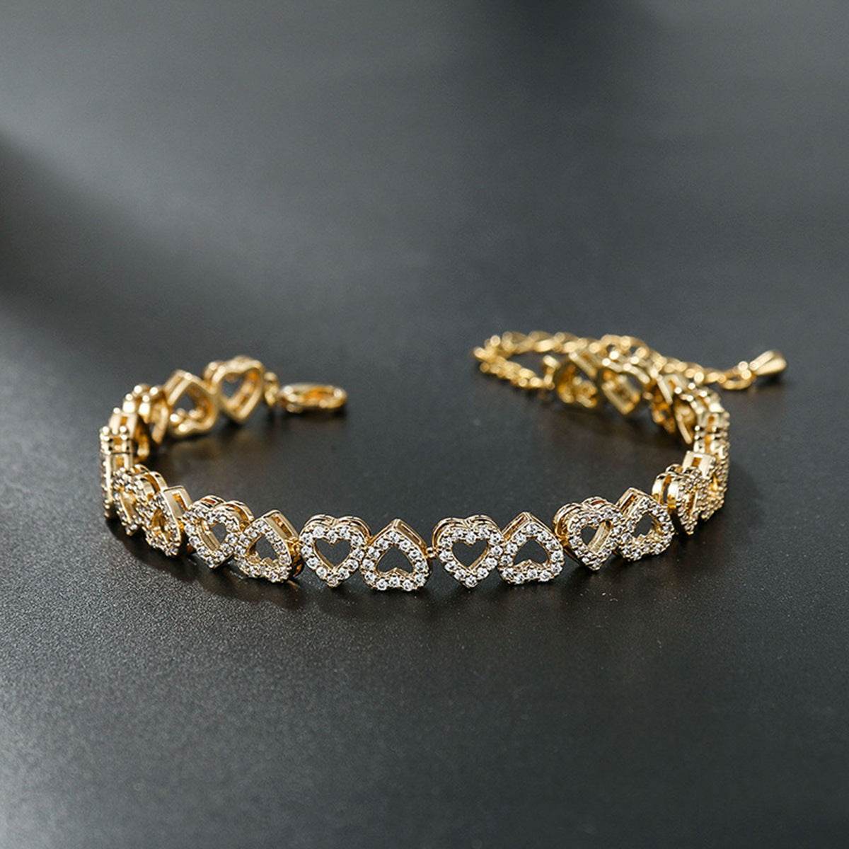 High-Grade Diamond Bracelet for Girls - Elegant Heart Design Gift - Buy Center
